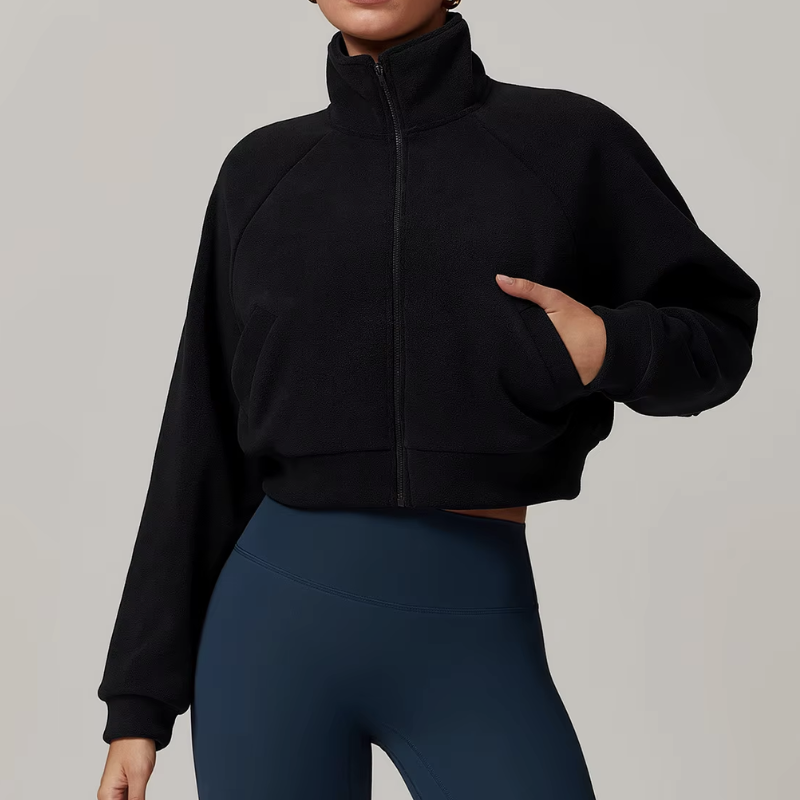 Warm and cozy outdoor fleece jacket for hiking and fitness activities