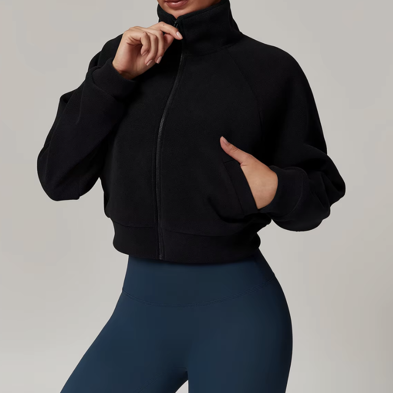 Warm and cozy outdoor fleece jacket for hiking and fitness activities