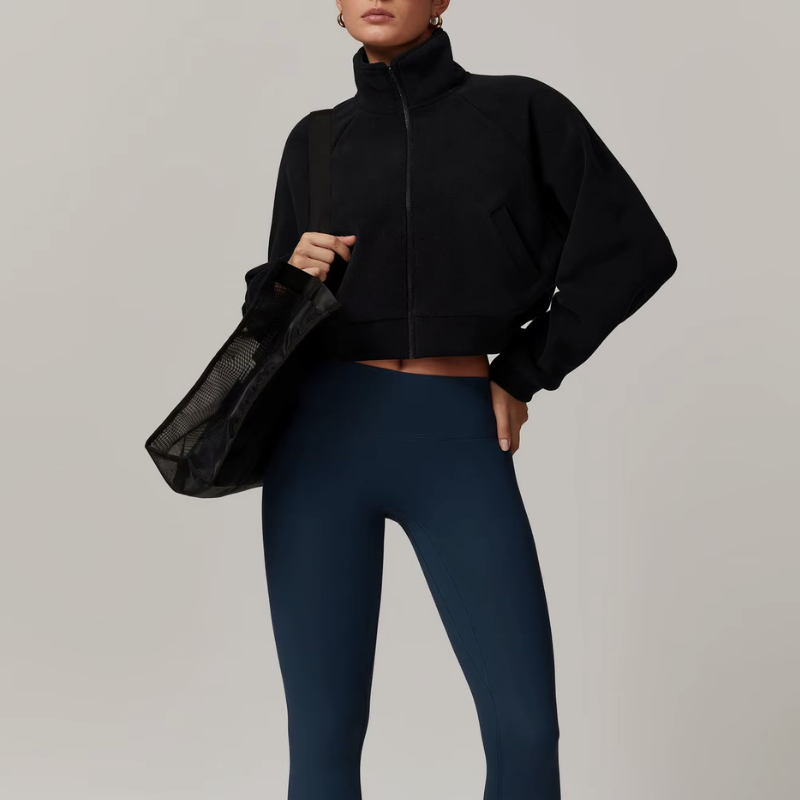 Warm and cozy outdoor fleece jacket for hiking and fitness activities