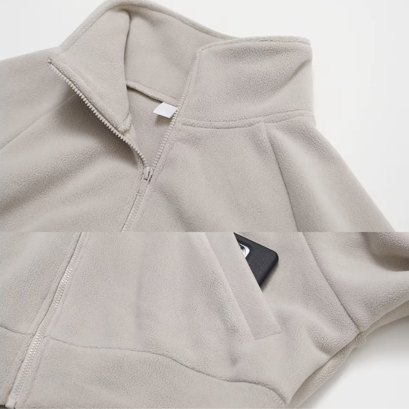 Back view of white jacket – perfect for winter and autumn