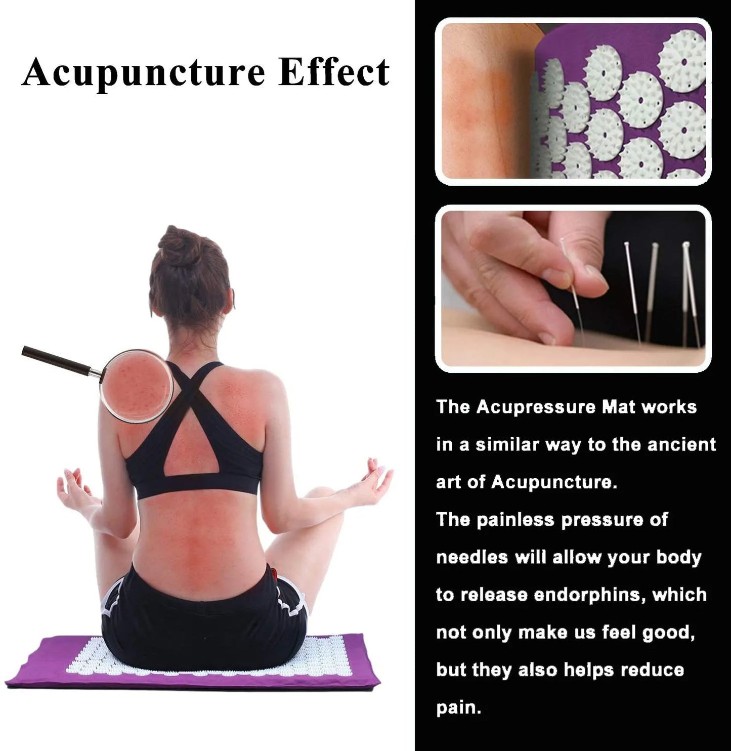 Acupressure yoga mat for home acupuncture and relaxation.