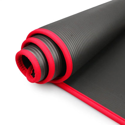 Eco-friendly non-slip black yoga mat for stretching and meditation