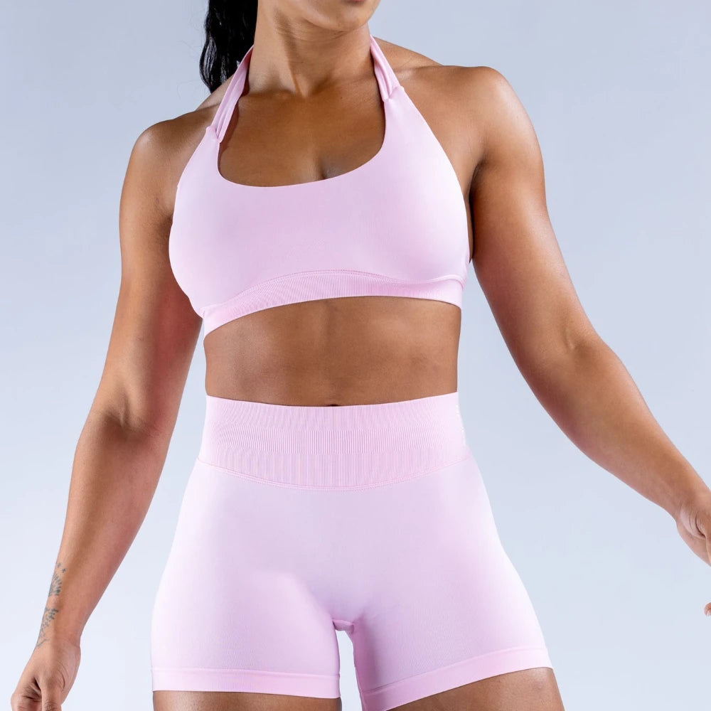 Comfortable and stylish activewear halter neck bra for yoga and Pilates