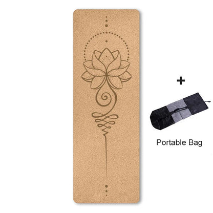 Natural Cork TPE Yoga Mat paired with a carry strap and yoga blocks for a complete set.