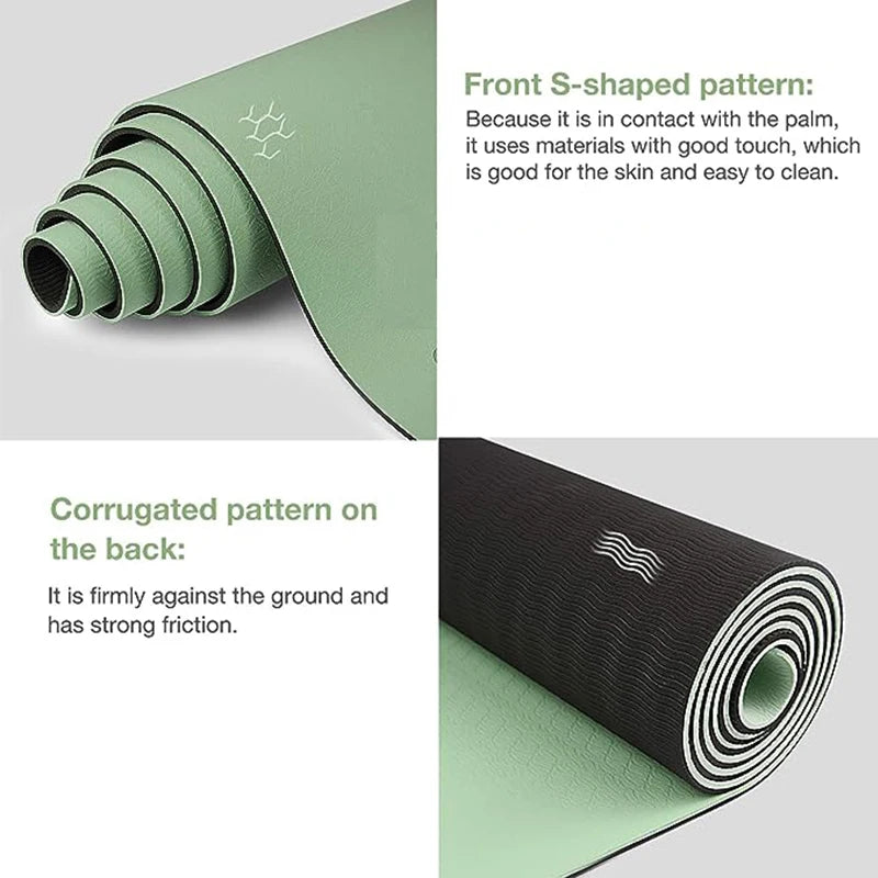 Close-up of the anti-skid yoga mat showing the corrugated texture for grip.