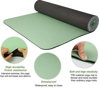 Folded view of the yoga mat showcasing the S-patterned front design.