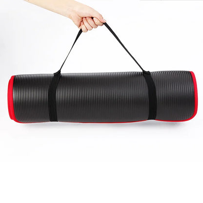 Eco-friendly non-slip black yoga mat for stretching and meditation