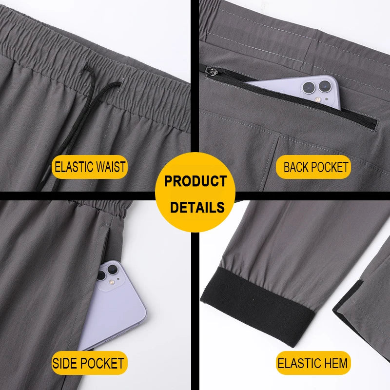 Slim-fit men’s athletic joggers with elastic waist and drawstring