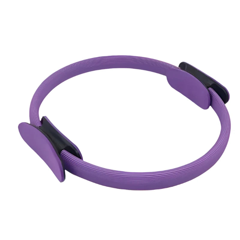 Pilates ring with ergonomic foam handles used for pelvic muscle strengthening and stretching.