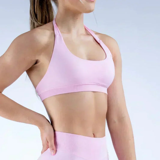 Comfortable and stylish activewear halter neck bra for yoga and Pilates