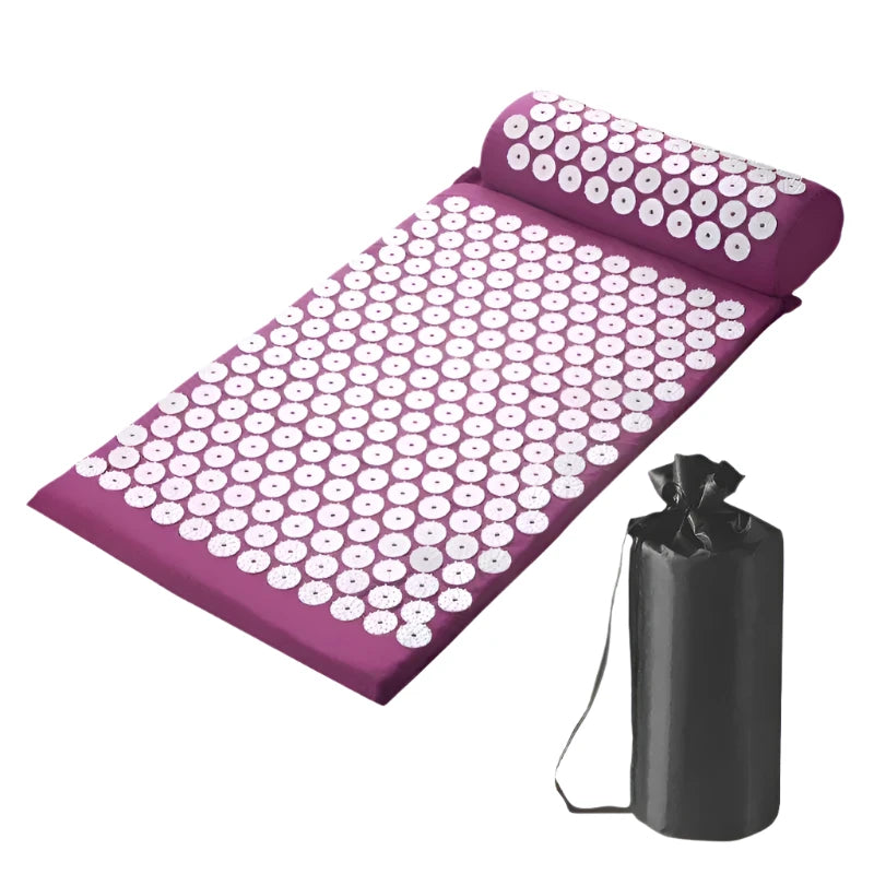 Acupressure yoga mat for home acupuncture and relaxation.