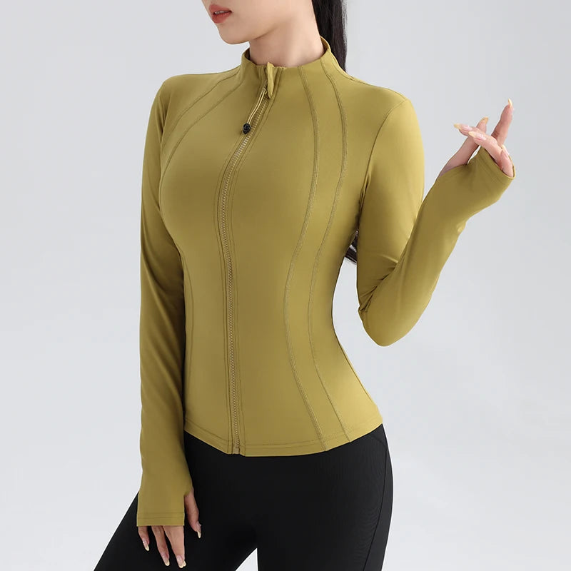 Women's activewear jacket with ergonomic fit, perfect for workouts and casual wear