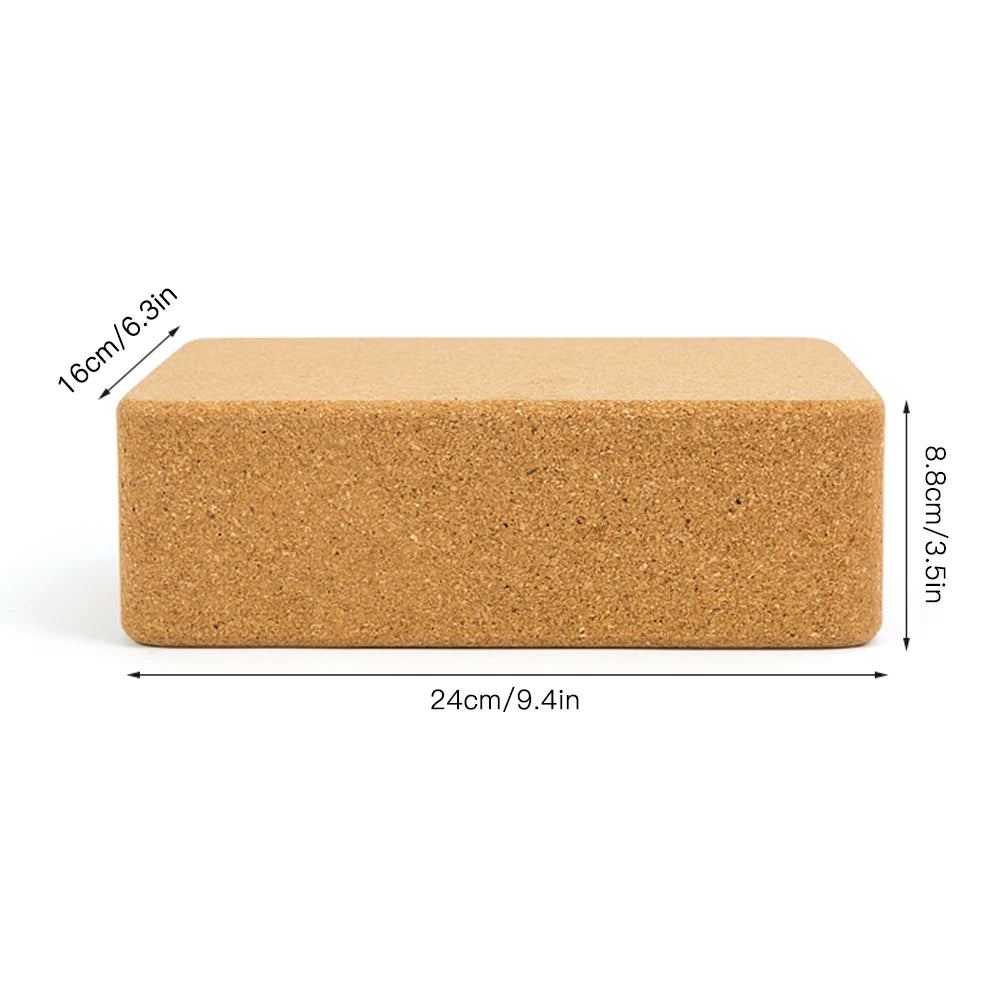 High-density cork yoga block set for balance and flexibility training.